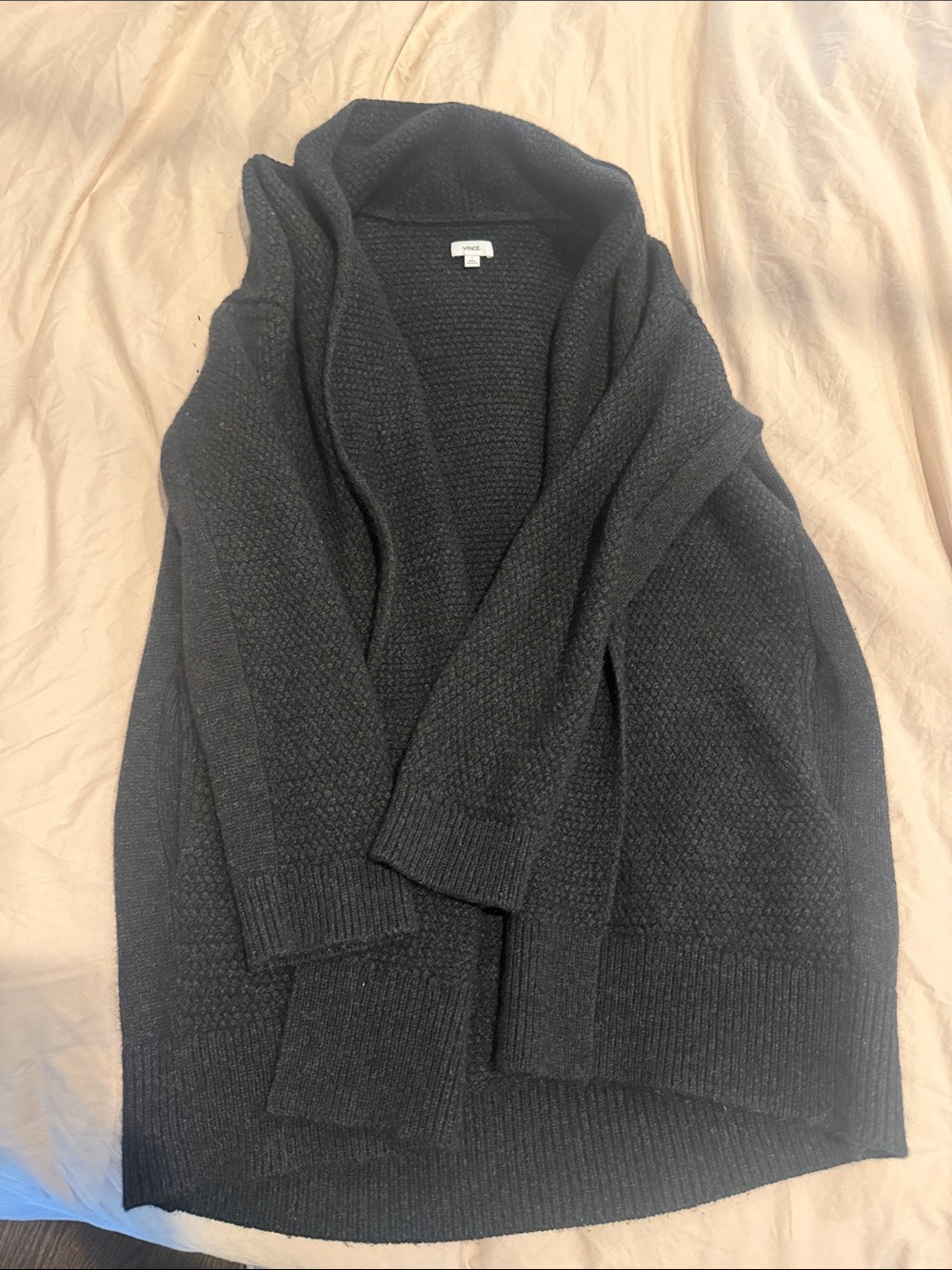 Vince Cozy Charcoal Open-Front Women's Cardigan Sweater